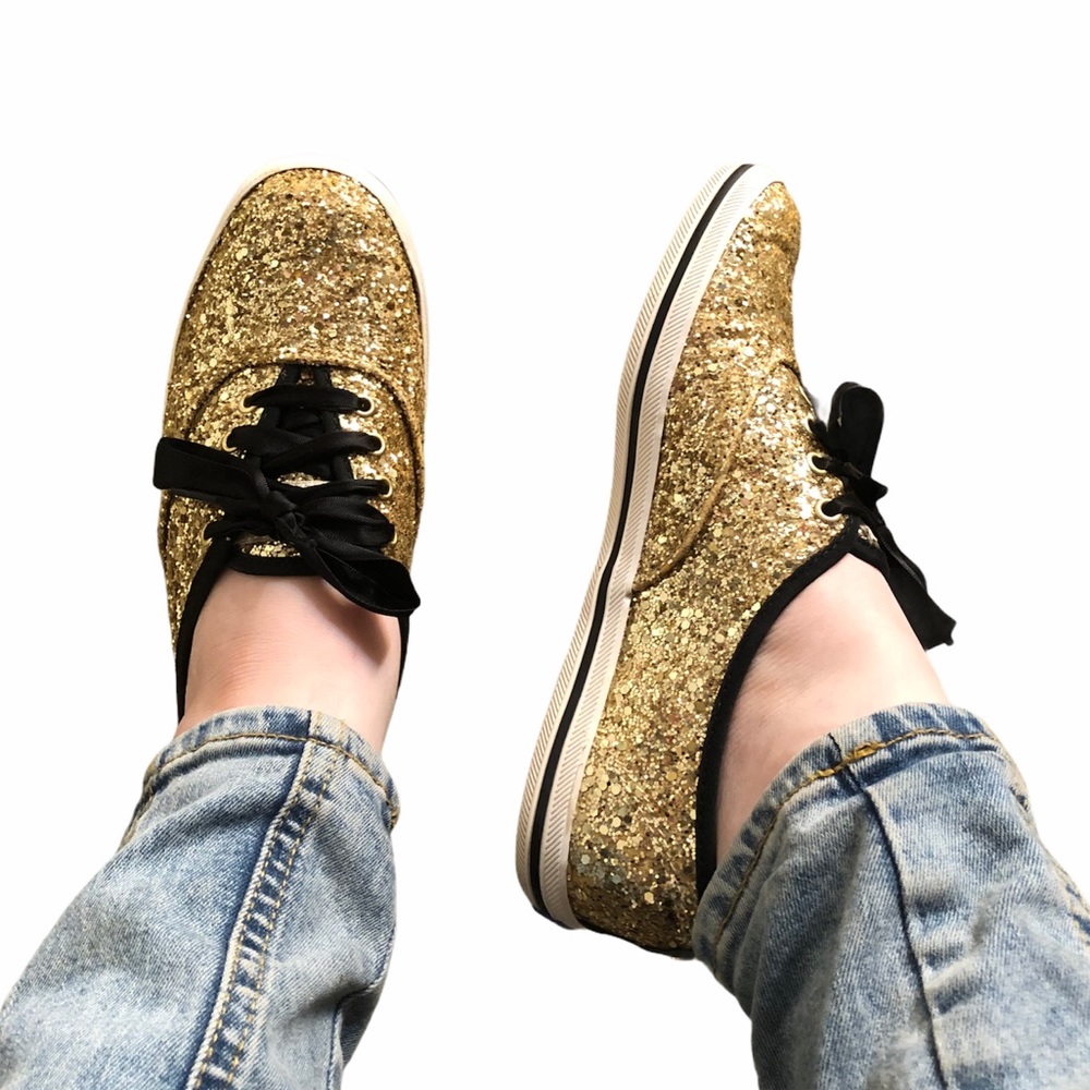 Kate Spade Gold Glitter Bridal Shoes Gem